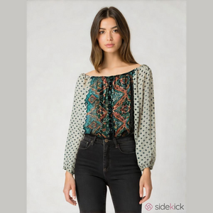 Women's American Rag Cie Blouse - Size L - White/Blue